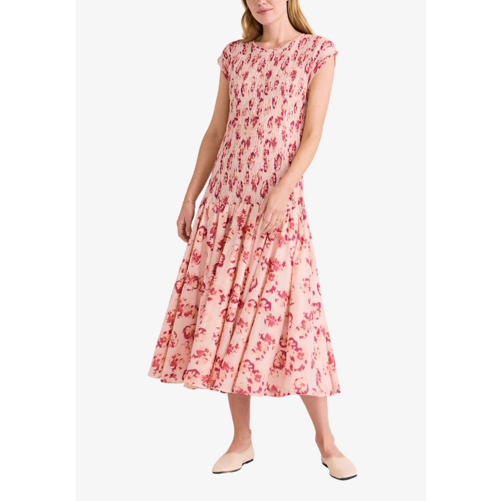 Merlette Stijl Print Dress in Orchid Ikat Floral Print Plus Size